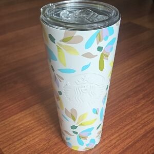 Starbucks Spring '23 Floating Snowdrops Stainless Steel Tumbler Clear Slide Lid